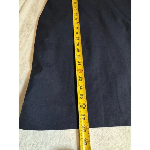 J.CREW Women's Monday Dress Lined Solid 100% Blue Wool Ruffle Sheath Career Sz 8 - Picture 8 of 16